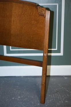 Doppeltes Kopfteil aus geschnitzter Eiche im Art Deco Stil