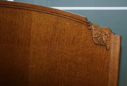 Doppeltes Kopfteil aus geschnitzter Eiche im Art Deco Stil