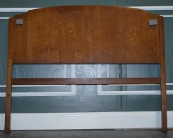 Doppeltes Kopfteil aus geschnitzter Eiche im Art Deco Stil