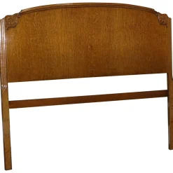Doppeltes Kopfteil aus geschnitzter Eiche im Art Deco Stil