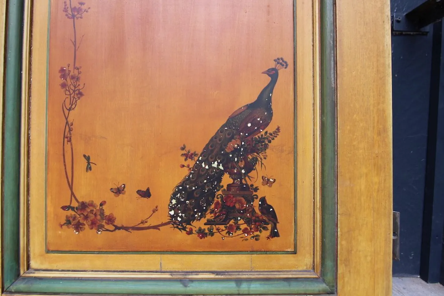 Doppeltür im Jugendstil mit geätzten Glasscheiben, 1890er, 4er Set