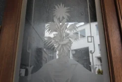 Doppeltür im Jugendstil mit geätzten Glasscheiben, 1890er, 4er Set