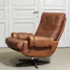 Drehbarer Ledersessel von OPE Möbler Jönköping, Schweden, 1960er