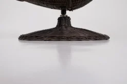 Drehbarer Sessel aus Rattan & Leder von Gerard Van Den Berg, 1970er