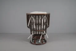 Drehbare und neigbare Rattansessel, Hocker & Couchtisch, Italien, 1960er, 6 . Set