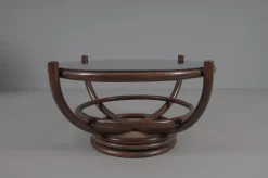 Drehbare und neigbare Rattansessel, Hocker & Couchtisch, Italien, 1960er, 6 . Set