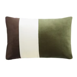 Dreifaches Kissen in Samt Braun Weiß Grün von Lo Decor