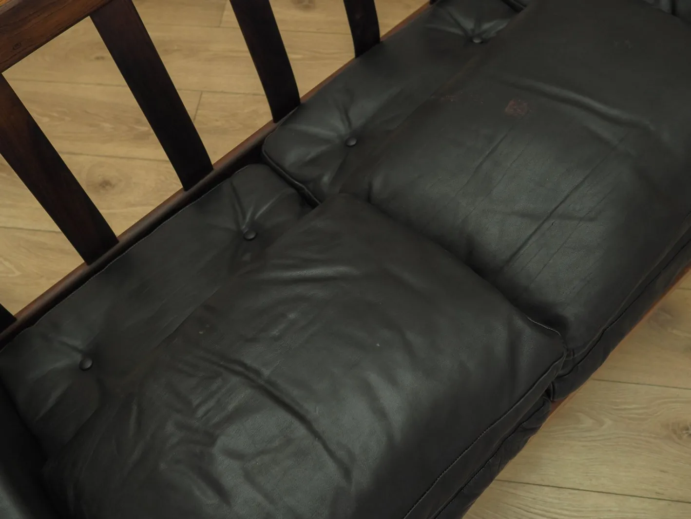 Drei-Sitzer Sofa aus Palisander und Leder von Gunnar Myrstrand für Källemo, 1960er