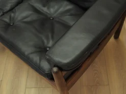 Drei-Sitzer Sofa aus Palisander und Leder von Gunnar Myrstrand für Källemo, 1960er