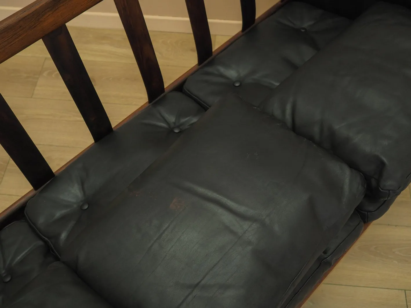 Drei-Sitzer Sofa aus Palisander und Leder von Gunnar Myrstrand für Källemo, 1960er