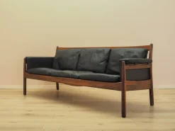 Drei-Sitzer Sofa aus Palisander und Leder von Gunnar Myrstrand für Källemo, 1960er