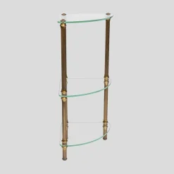 Dreistufiger italienischer Vintage Beistelltisch aus Glas & Messing, 1960er