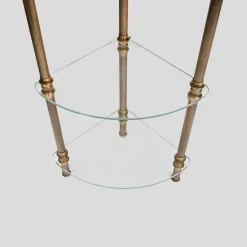 Dreistufiger italienischer Vintage Beistelltisch aus Glas & Messing, 1960er
