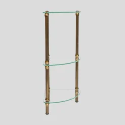 Dreistufiger italienischer Vintage Beistelltisch aus Glas & Messing, 1960er
