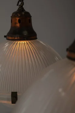 Dreiteilige Holophane Reflektor-Refraktor Hängelampe, 1920er