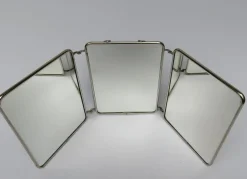 Dreiteiliger verchromter Triptychon Spiegel, Frankreich, 1940er