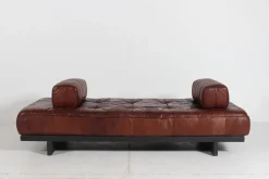 DS 80 Tagesbett aus Patchwork Anilinleder mit Holzrahmen von de Sede, 1969