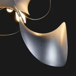 Dune 12 Curve Kronleuchter aus Aluminium mit silber eloxiertem Finish von Moss Objects