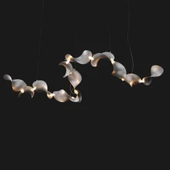 Dune 12 Curve Kronleuchter aus Aluminium mit silber eloxiertem Finish von Moss Objects