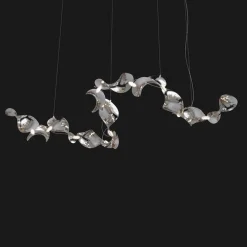 Dune 12 Curve Kronleuchter aus Aluminium mit silber eloxiertem Finish von Moss Objects
