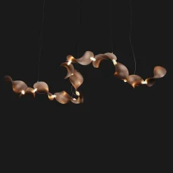 Dune 12 Curve Kronleuchter aus Aluminium mit silber eloxiertem Finish von Moss Objects