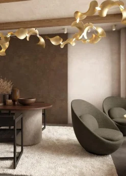 Dune 12 Curve Kronleuchter aus Aluminium mit silber eloxiertem Finish von Moss Objects