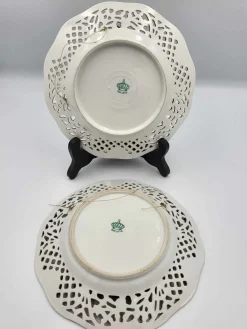 Durchbrochene Vorkriegs Porzellan Schale, Bavaria, 1890er, 2er Set