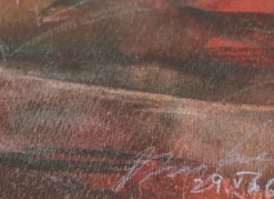 Dzidra Ezergaile, Scharlachroter Sonnenuntergang, Bilateral, Aquarell, 1960er