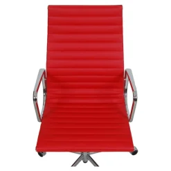EA-119 Bürostuhl aus rotem Leder von Charles Eames für Vitra