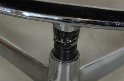 EA-122 Stuhl aus braunem Hopsak und Chrom von Charles Eames für Vitra, 1990er