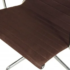 EA-122 Stuhl aus braunem Hopsak und Chrom von Charles Eames für Vitra, 1990er
