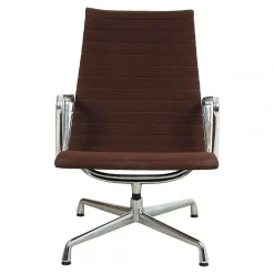 EA-122 Stuhl aus braunem Hopsak und Chrom von Charles Eames für Vitra, 1990er