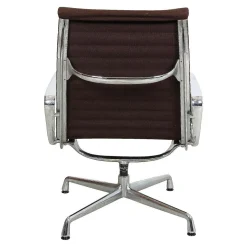 EA-122 Stuhl aus braunem Hopsak und Chrom von Charles Eames für Vitra, 1990er
