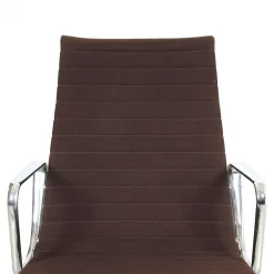 EA-122 Stuhl aus braunem Hopsak und Chrom von Charles Eames für Vitra, 1990er