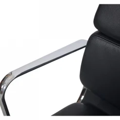 EA209 Stuhl aus Schwarzem Leder von Charles Eames, 2000er