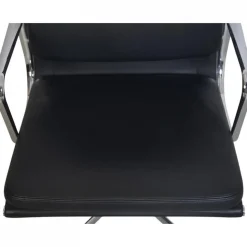 EA209 Stuhl aus Schwarzem Leder von Charles Eames, 2000er