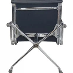 EA209 Stuhl aus Schwarzem Leder von Charles Eames, 2000er