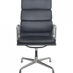 EA209 Stuhl aus Schwarzem Leder von Charles Eames, 2000er