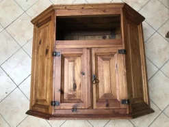 Eckkommode aus Holz, 1970er