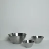 Edelstahl Schalen von Lundtofte, Dänemark, 1960er, 3er Set