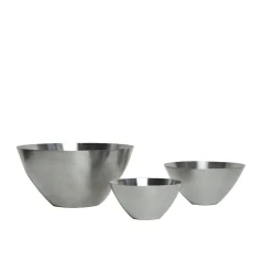 Edelstahl Schalen von Lundtofte, Dänemark, 1960er, 3er Set