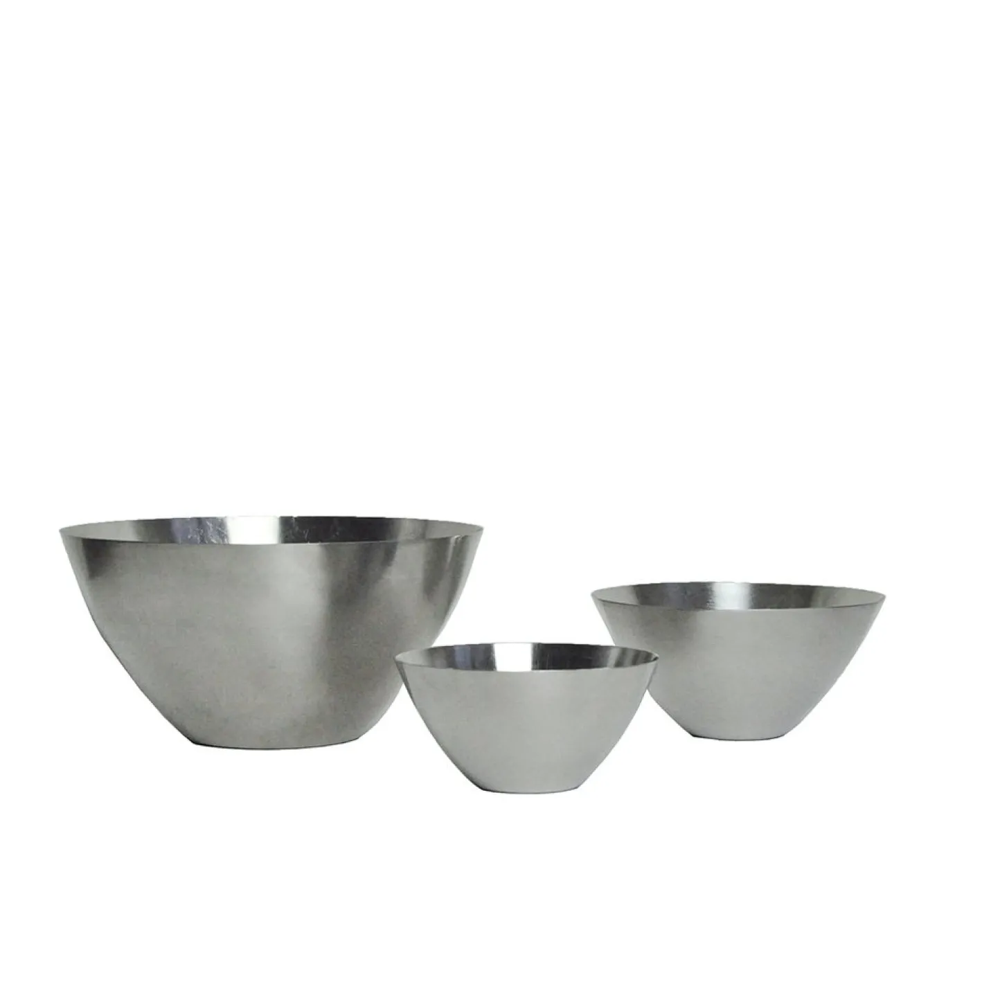 Edelstahl Schalen von Lundtofte, Dänemark, 1960er, 3er Set