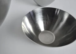 Edelstahl Schalen von Lundtofte, Dänemark, 1960er, 3er Set