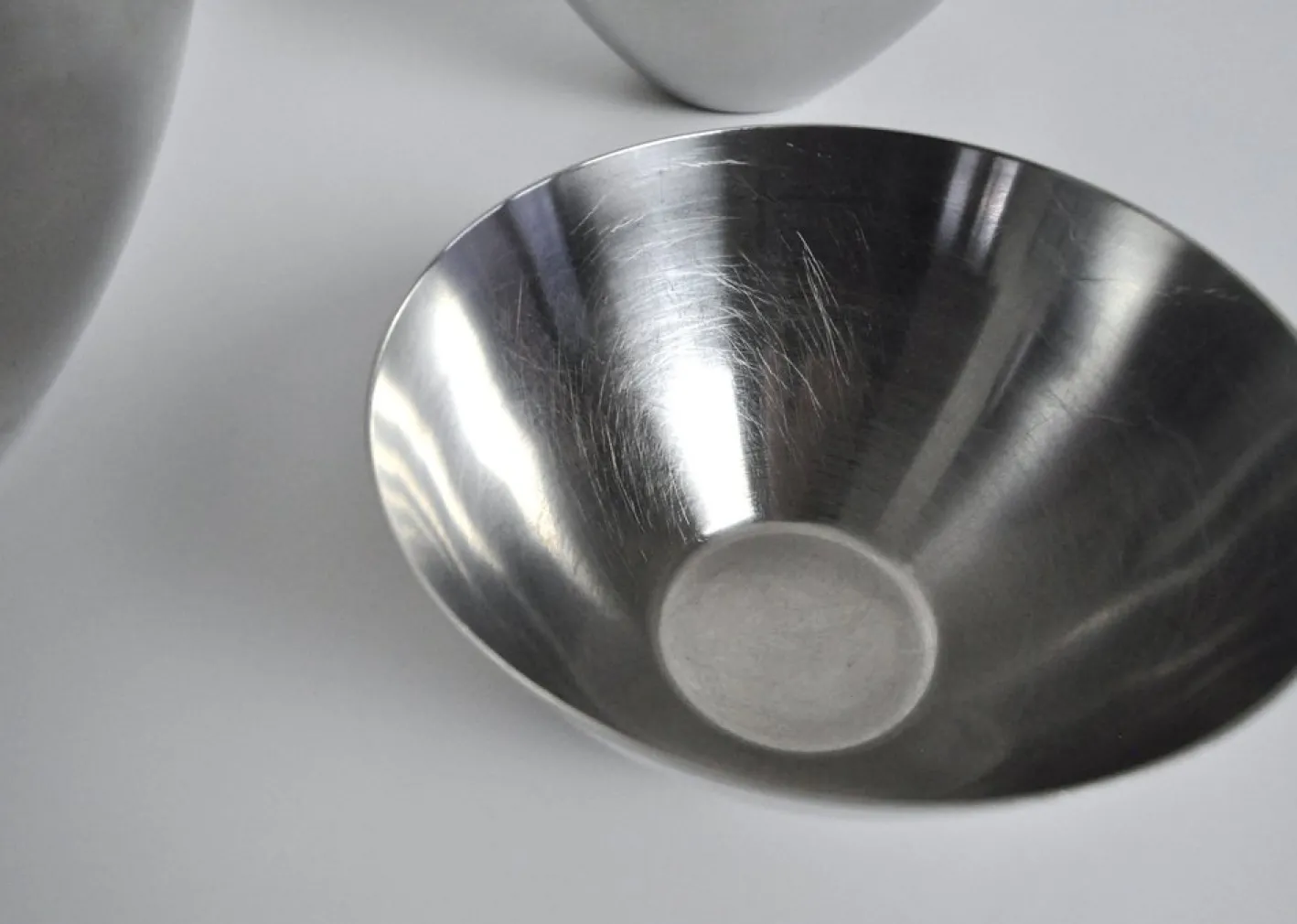 Edelstahl Schalen von Lundtofte, Dänemark, 1960er, 3er Set