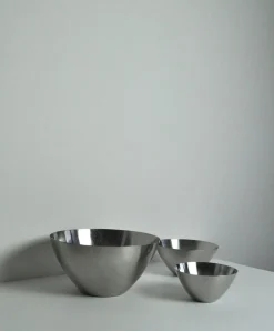 Edelstahl Schalen von Lundtofte, Dänemark, 1960er, 3er Set
