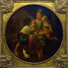 Edgar Lapierre, Familienszene, 1990er, Öl auf Leinwand, Gerahmt