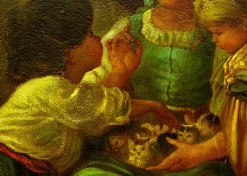 Edgar Lapierre, Familienszene, 1990er, Öl auf Leinwand, Gerahmt