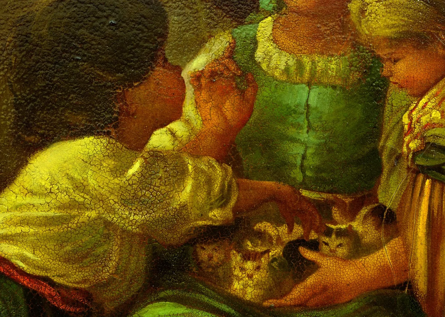 Edgar Lapierre, Familienszene, 1990er, Öl auf Leinwand, Gerahmt