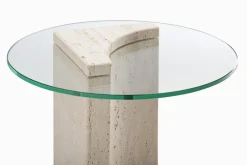 Edge Beistelltisch mit Travertino Marmor Made in Portugal von Ferriano Sbolgi für Collector Studio
