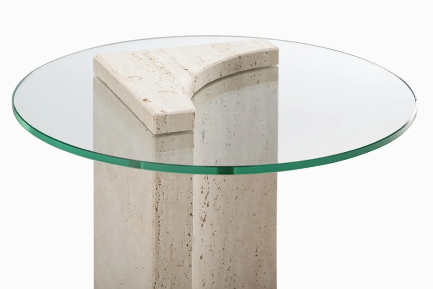 Edge Beistelltisch mit Travertino Marmor Made in Portugal von Ferriano Sbolgi für Collector Studio